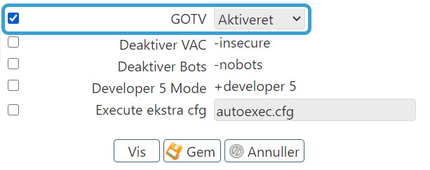 Aktiver GOTV på din CS:GO server hos Nice-Hosting