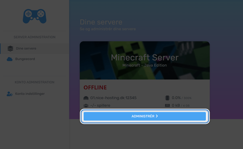 Sådan kommer du godt i gang med din nye Minecraft-server fra nice-hosting.dk
