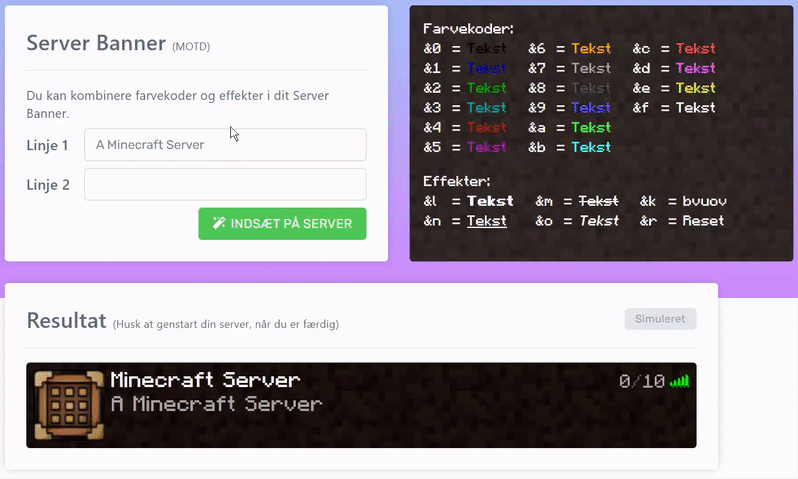 Lav et server-banner til din Minecraft-server hos Nice-Hosting.dk