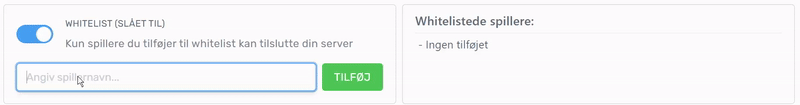 Tilføj eller fjern spiller til whitelist på din Minecraft-server hos Nice-Hosting.dk